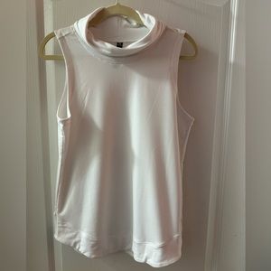 90Degree By Reflex White Cowl Neck Sleeveless Top Large